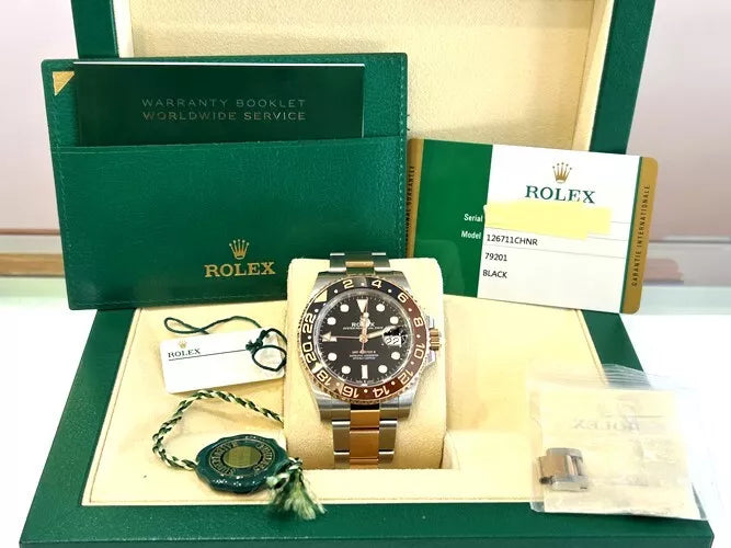 Rolex 18K Rosegold/Stainless Steel GMT-Master II Rootbeer 40MM B&P 126711CHNR