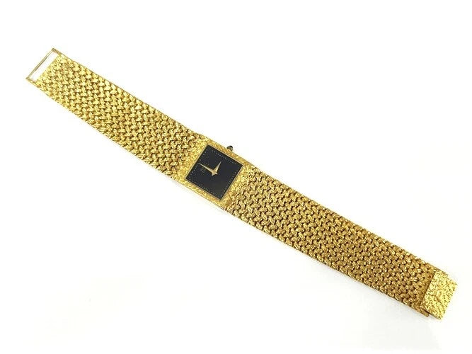 18K Yellow Gold Piaget Classic 9352 D2 Onyx Dial Gold Watch