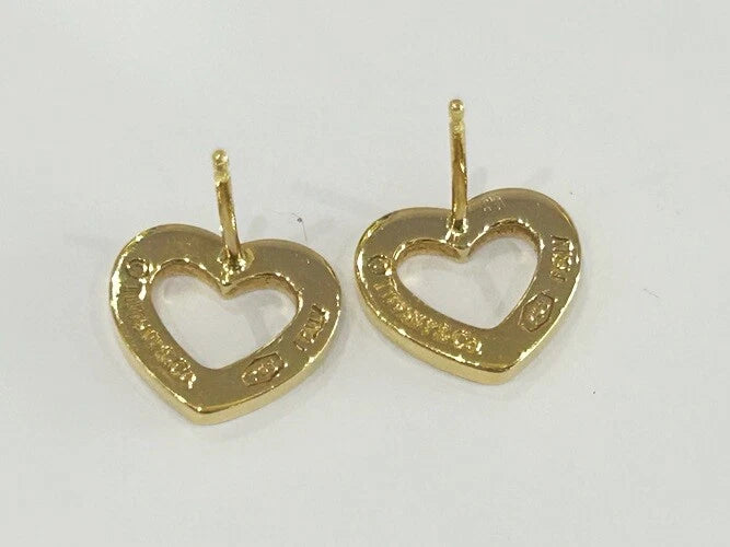 Tiffany & Company 18K Yellow Gold Heart Earrings 4.1 Grams