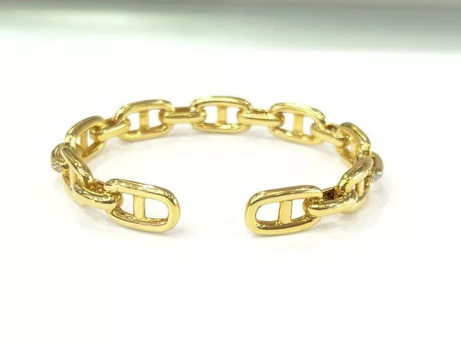 18K Yellow Gold Diamond Link Fashion Bracelet 1.00-1.25 Carats