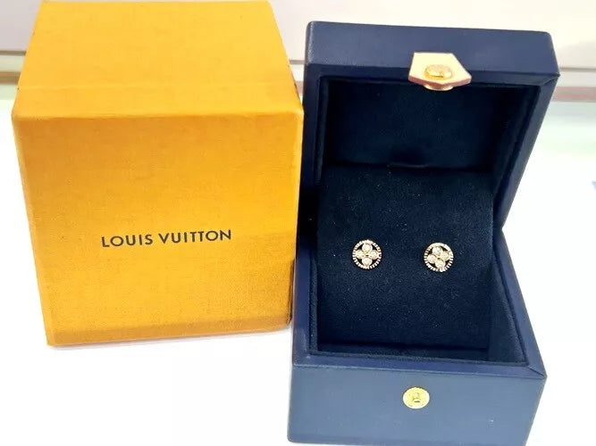 Louis Vuitton 18K Rose Gold Sun Blossom Diamond Earrings 0.40 CTW