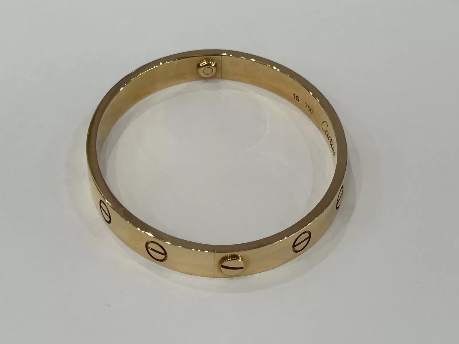 Cartier 18K Rose Gold Love Bracelet Classic Model W/Box & Screwdriver Sz 16