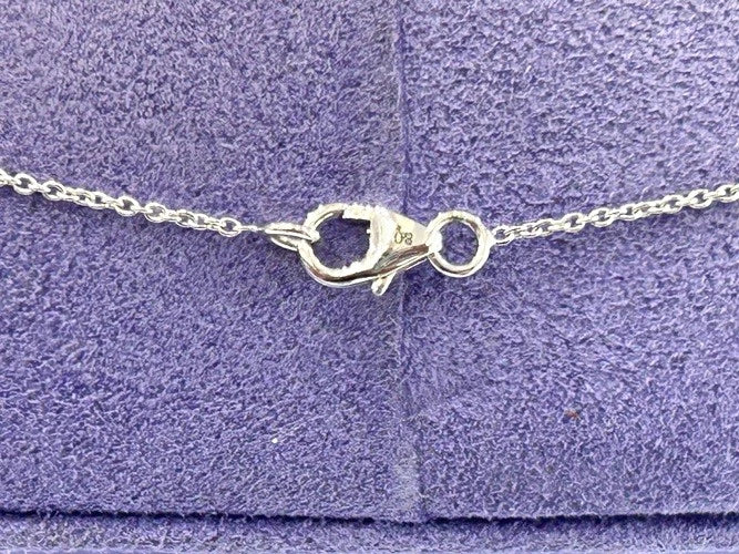 14K White Gold V-Shape Diamond Scatter Necklace 4.90 Carats