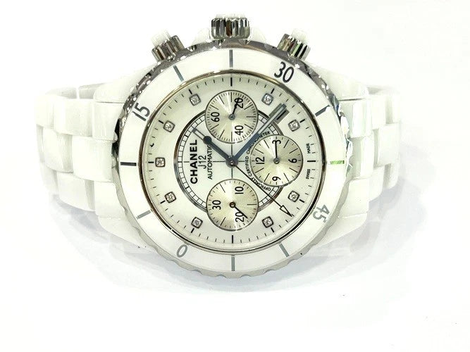 Chanel J12 Chronograph 41MM Diamond Dial Watch with Box & Papers