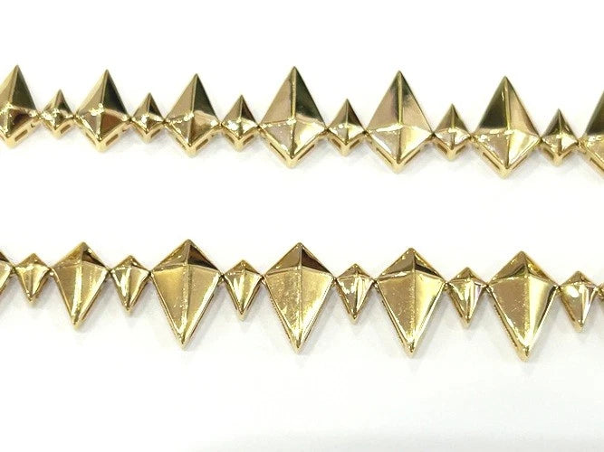 18K yellow Gold Diamond Spike Design Necklace 3.07 Carats
