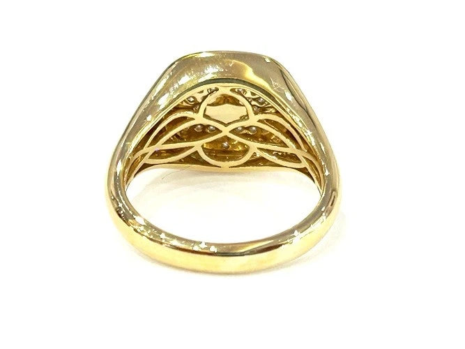 14K Yellow Gold Star of David Diamond Signet Ring 0.16 Carats