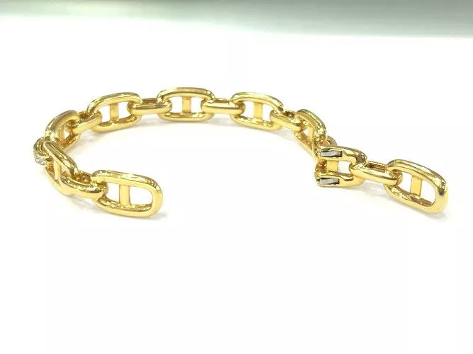 18K Yellow Gold Diamond Link Fashion Bracelet 1.00-1.25 Carats