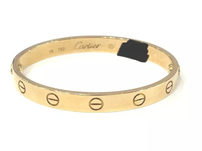 Cartier 18K Rose Gold Love Bracelet Classic Model W/Box & Screwdriver Sz 16