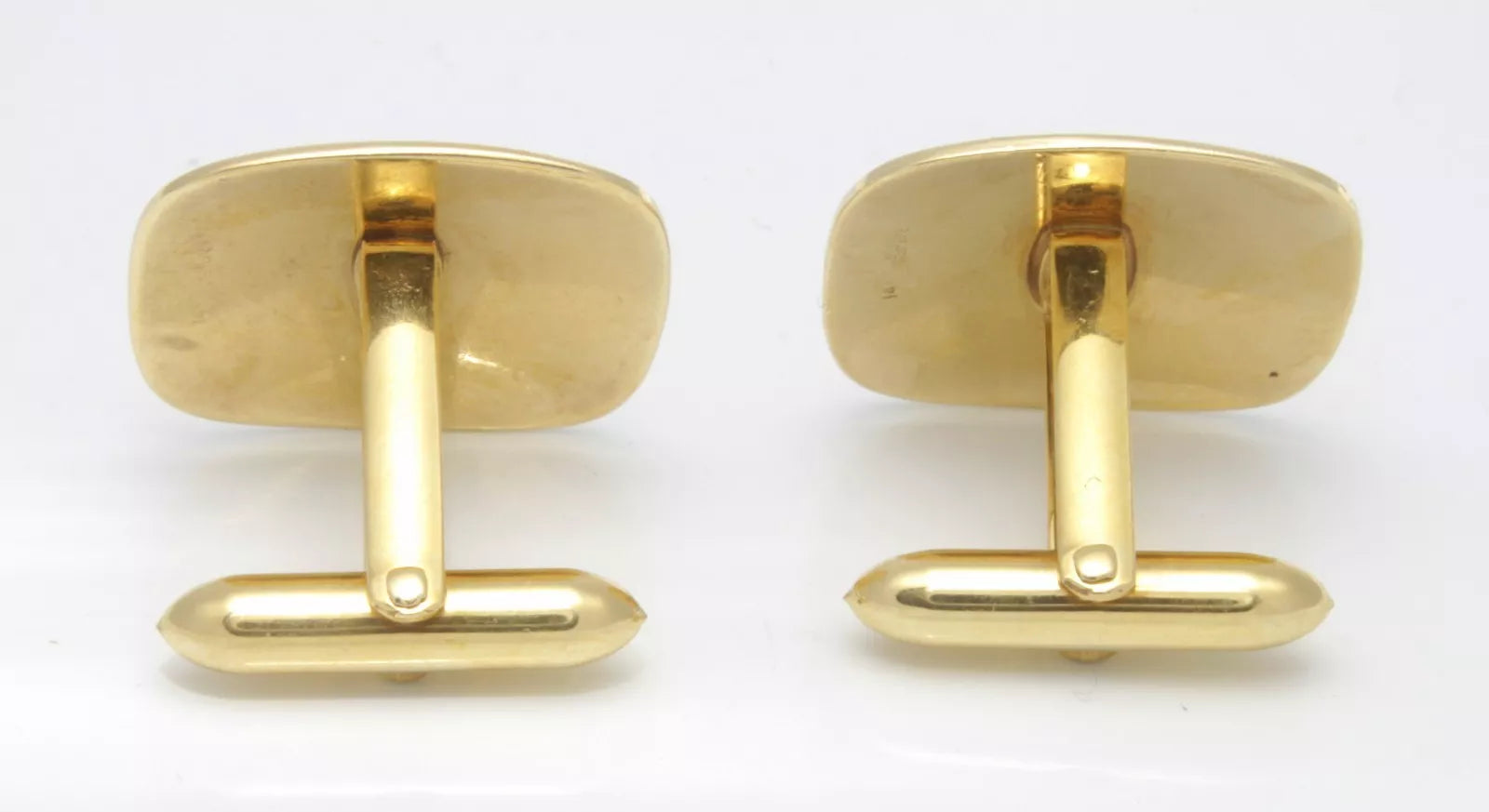 14K Yellow Gold & Diamond Star Rectangle Cufflinks 11.4 grams