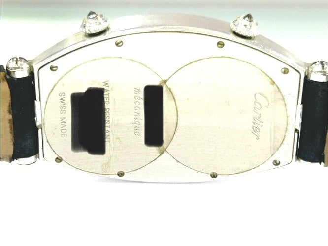 Cartier Tonneau Dual-Time 18K White Gold Diamond Watch Ref# 2804H