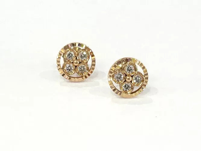 Louis Vuitton 18K Rose Gold Sun Blossom Diamond Earrings 0.40 CTW