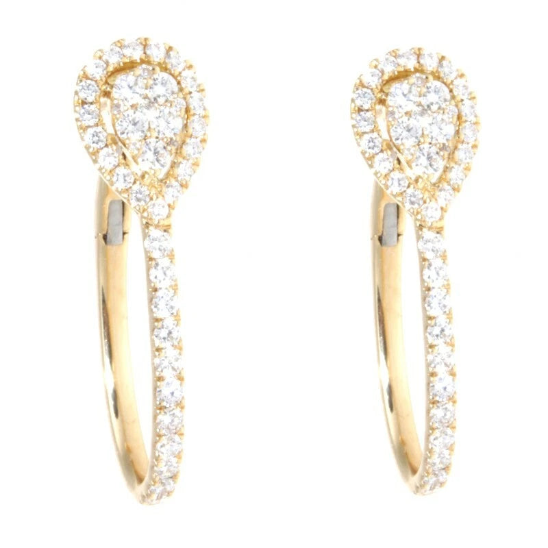 ew 18k Yellow Gold & Diamond Hoop Earrings 1.34 Tcw.