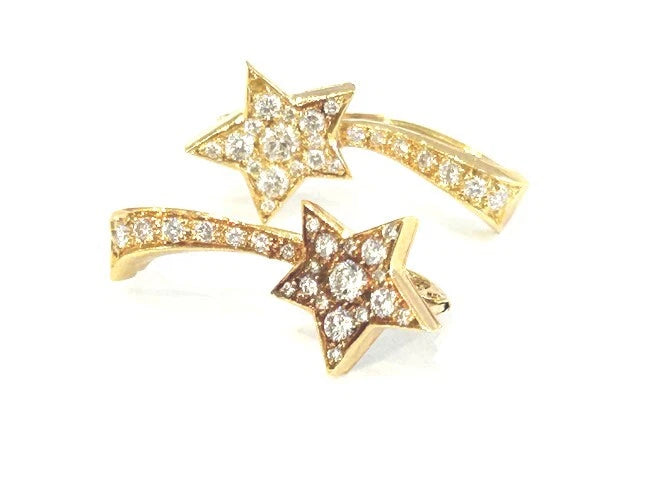 Chanel 18K Rose Gold Comete Diamond Dangle Earrings 0.60 Carat Total Weight