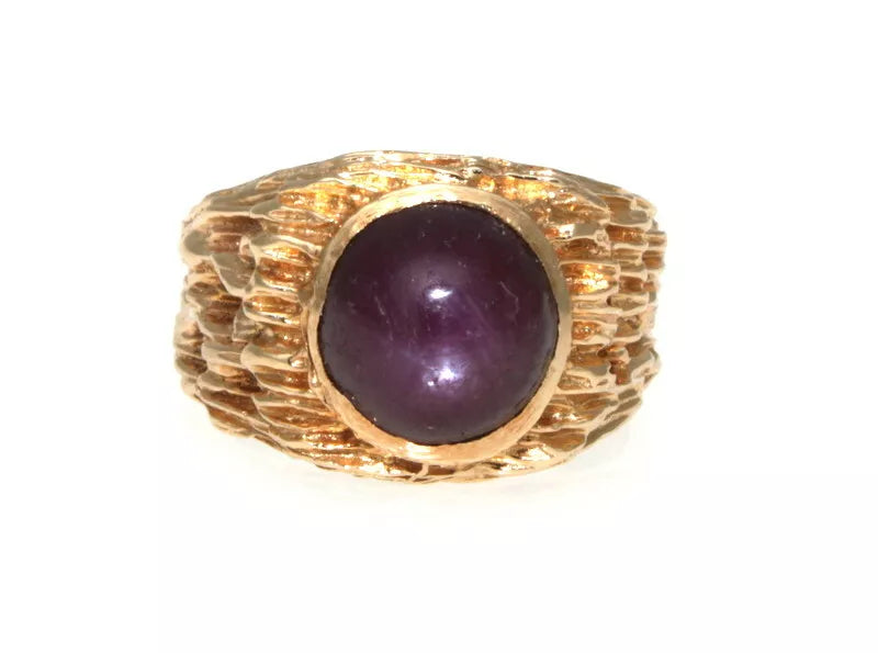 Vintage 14k Yellow Gold & Cabochon Star Ruby Ring 9.00 Tcw.