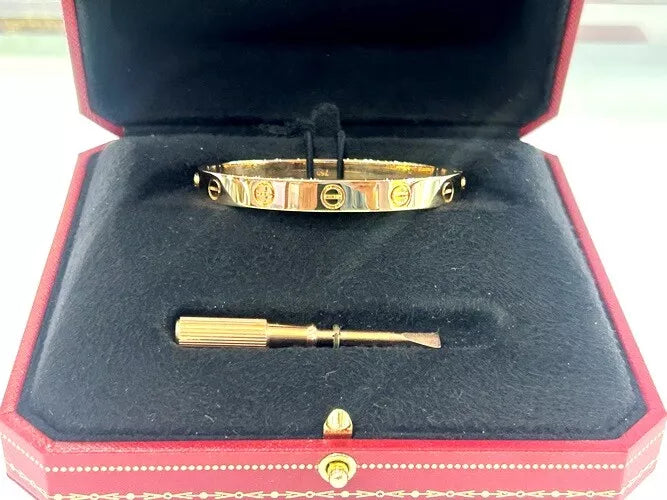 Cartier 18K Rose Gold Love Bracelet Classic Model W/Box & Screwdriver Sz 16