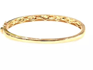 14K Rose Gold Alternate Diamond & Turquoise Bangle Bracelet 0.11 Carats