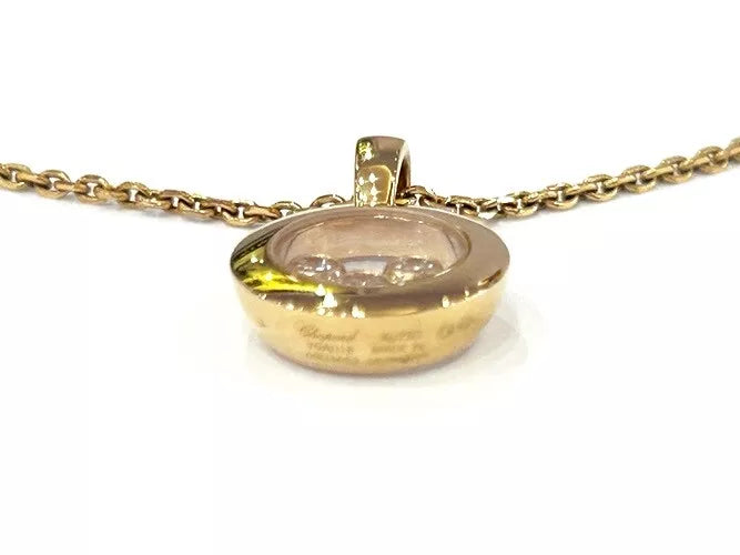 Chopard 18K Rose Gold Happy Diamond Icons Necklace 0.15 Carats W/Box & Papers