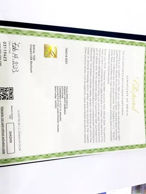 Chopard 18K Rose Gold Happy Diamond Icons Necklace 0.15 Carats W/Box & Papers