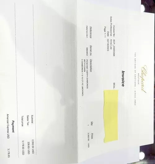 Chopard 18K Rose Gold Happy Diamond Icons Necklace 0.15 Carats W/Box & Papers