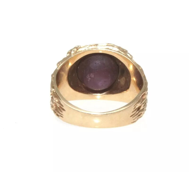 Vintage 14k Yellow Gold & Cabochon Star Ruby Ring 9.00 Tcw.