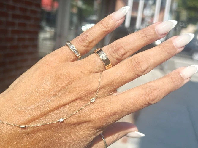 18K Rose Gold Cartier Love Ring Classic Model 3 Diamonds 0.23 Carats