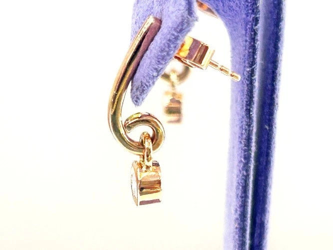 14K Rose Gold Diamond Bezel Set Drop Earrings 0.40 Carats