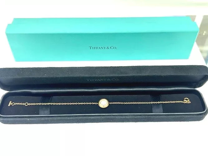 Tiffany & Co 18KRG Tiffany T Diamond & Mother of Pearl Circle Bracelet 0.03CTW