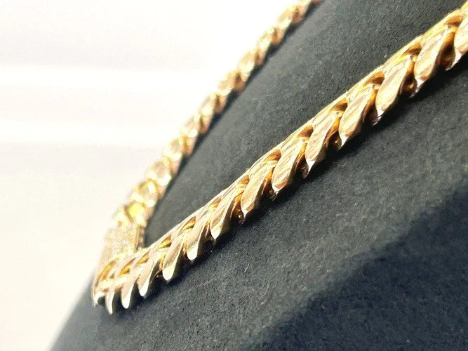 14K Rose Gold Cubak Link Chain with Diamond Lock 3.00 Carats
