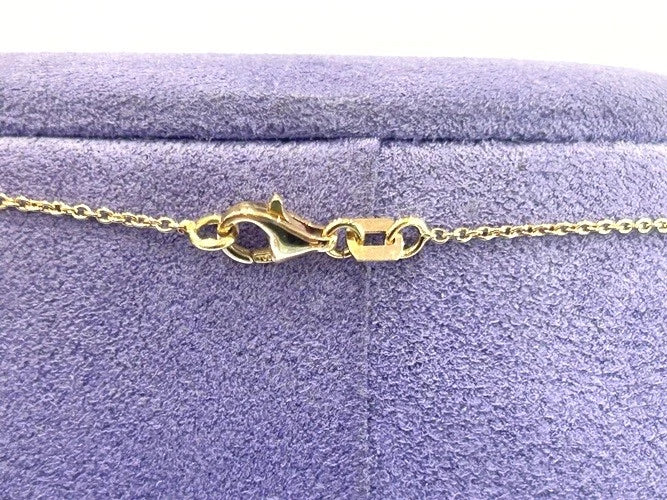 18K Yellow Gold Dangling Geometric Diamond Bar Necklace 0.39 Carats