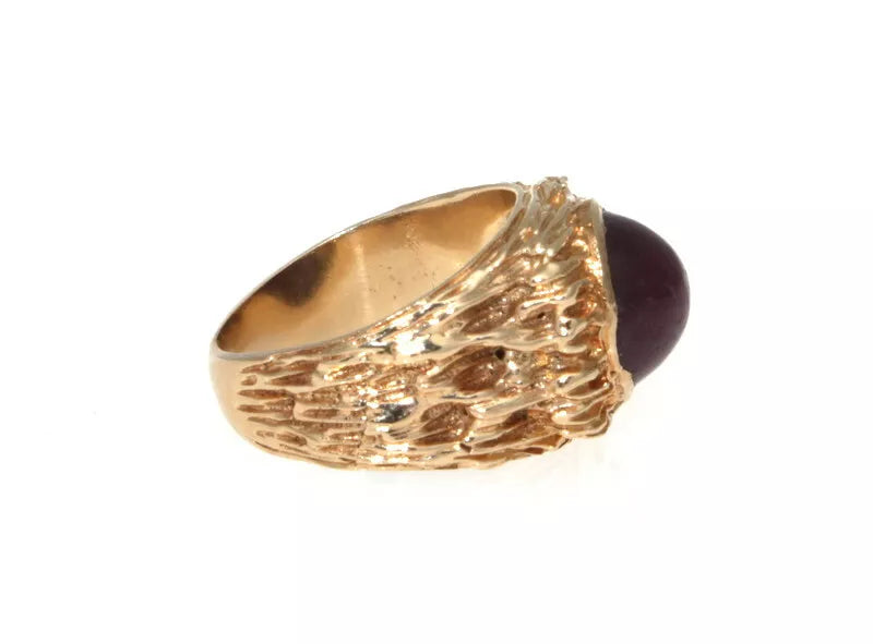 Vintage 14k Yellow Gold & Cabochon Star Ruby Ring 9.00 Tcw.