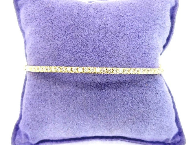 14K Yellow Gold Diamond Bangle Bracelet 1.25 Carats