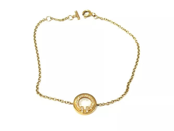 Tiffany & Co 18KRG Tiffany T Diamond & Mother of Pearl Circle Bracelet 0.03CTW