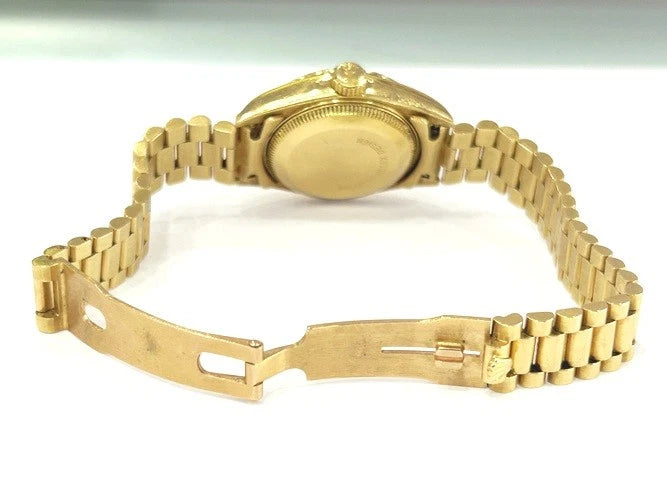 18K Yellow Gold Rolex Ladies Presidential DateJust 26MM Diamond Dial 61978