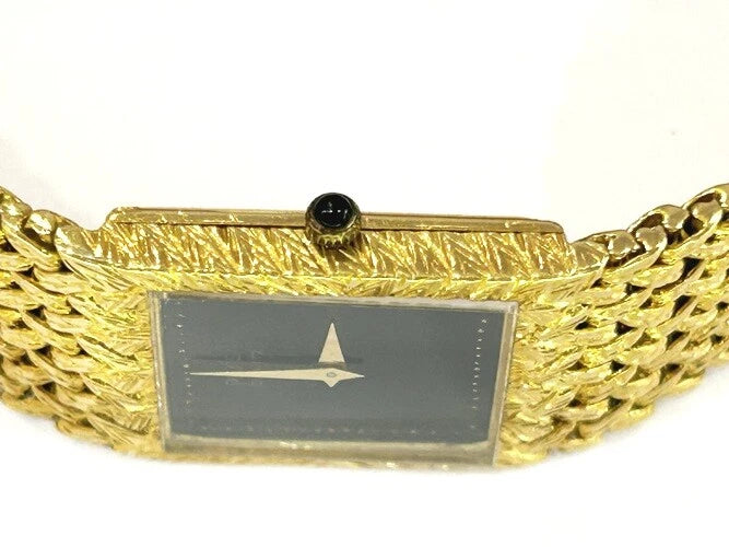 18K Yellow Gold Piaget Classic 9352 D2 Onyx Dial Gold Watch