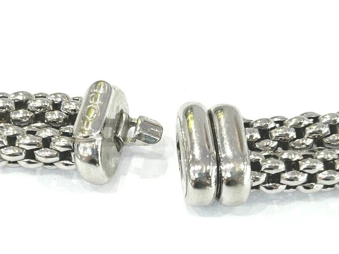 Fope 18K White Gold 2 Row Rope & Diamond Necklace 0.50 Carats