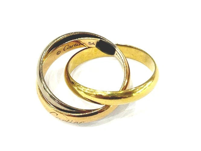 Cartier 18K Rose-Yellow & White Gold Trinity Ring Classic Model Size 54 W/Box