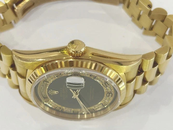 Rolex 18K Yellow Gold Day-Date President Myriad Diamond Dial Watch 18238