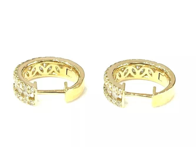 14K Yellow Gold Mini Diamond Huggie Earrings 1.00 Carats