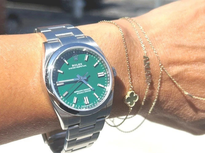 Rolex Stainless Steel Oyster Perpetual Green Dial 36MM 126000 W/Papers