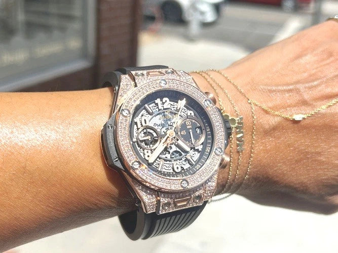 Hublot 18K Rose Gold Big Bang Unico King Gold Pave' 44MM 421.OX.1180.RX.1704 B&P