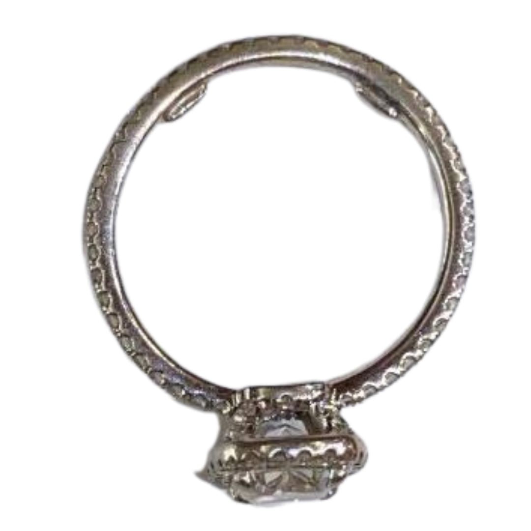 14K WHITE GOLD, DIAMOND 1.31CTS. CUSHION CUT ENGAGEMENT RING