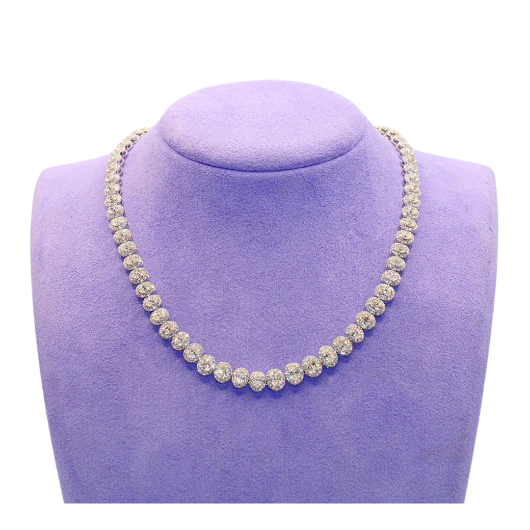 14k White Gold Tennis Necklace