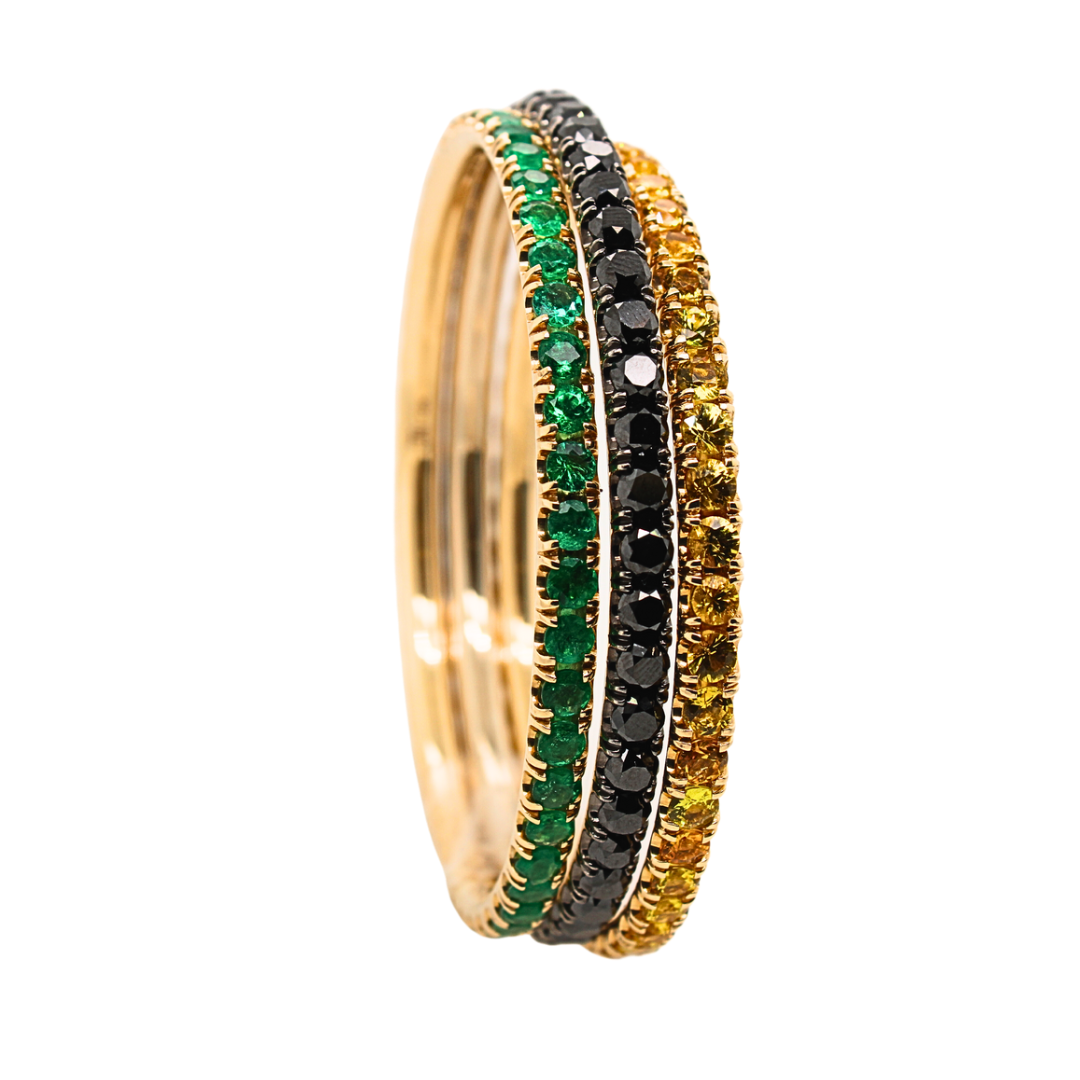 14K White Gold Black Diamonds Bangle
