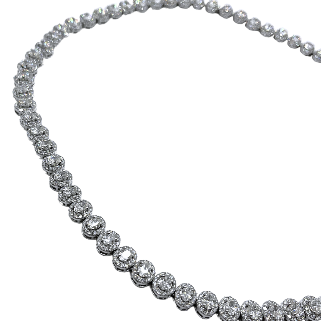 14k White Gold Tennis Necklace