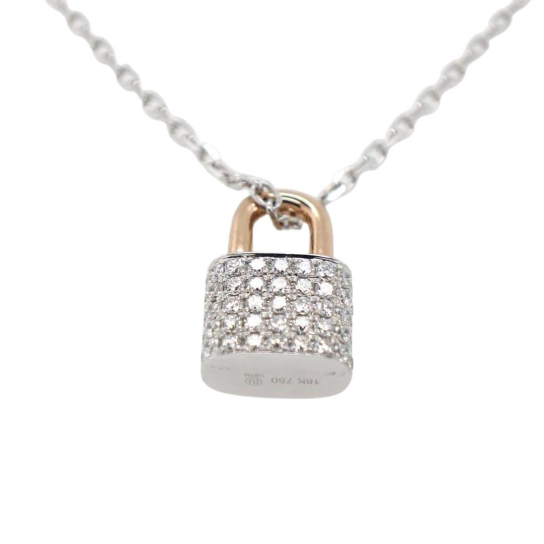 Lock Diamond Pendant Necklace