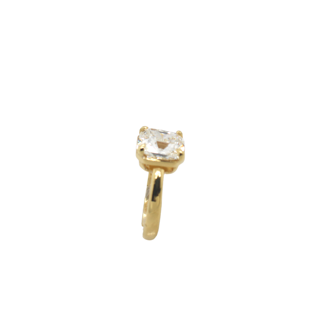 Cushion Cut 4.01cts with GIA 14k Yellow Gold Ring