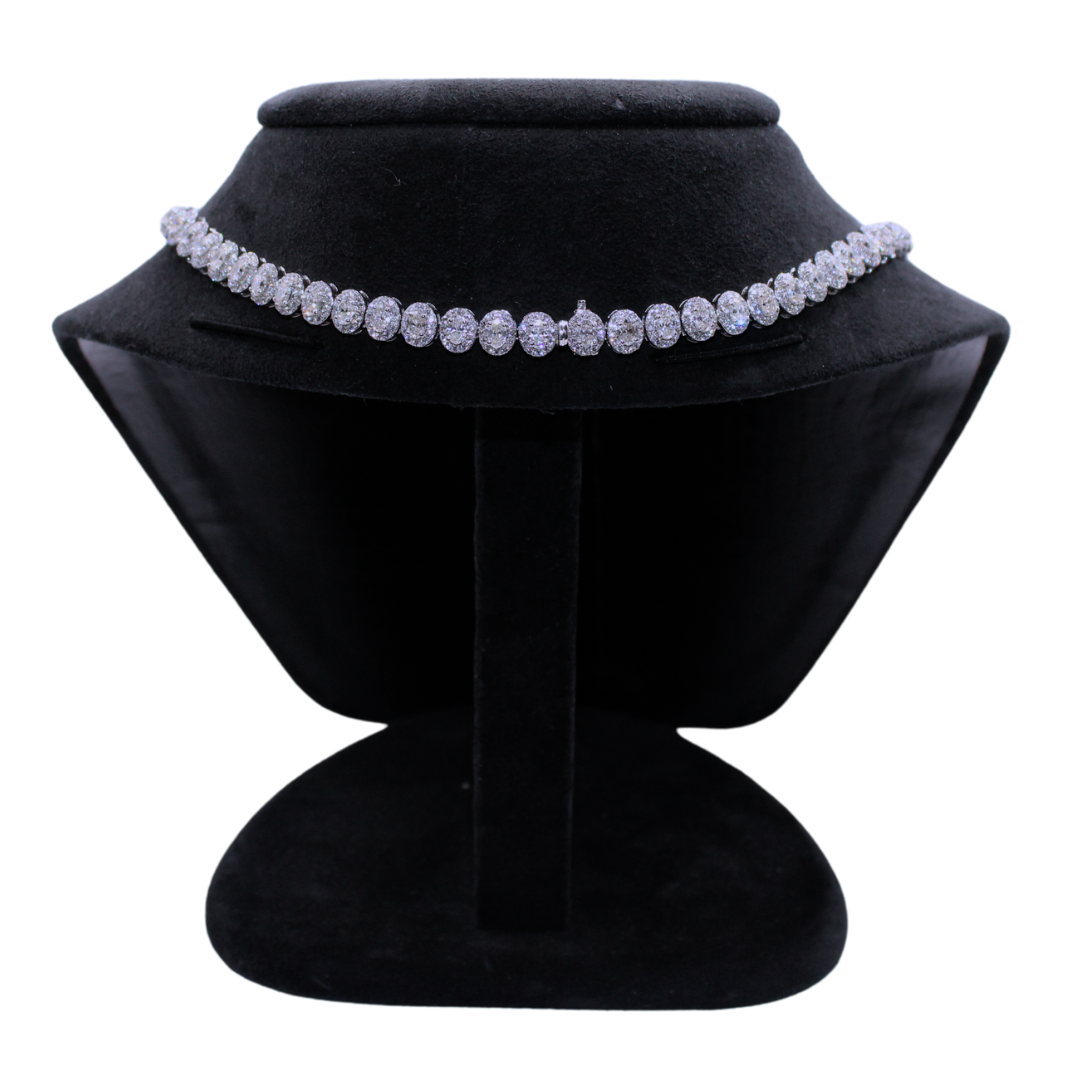 14k White Gold Tennis Necklace