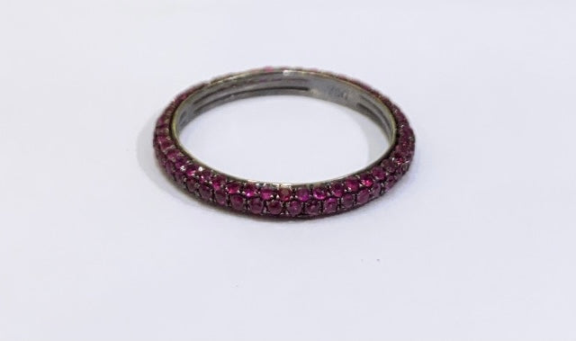 18KWG Ruby Micro Pave Eternity Band