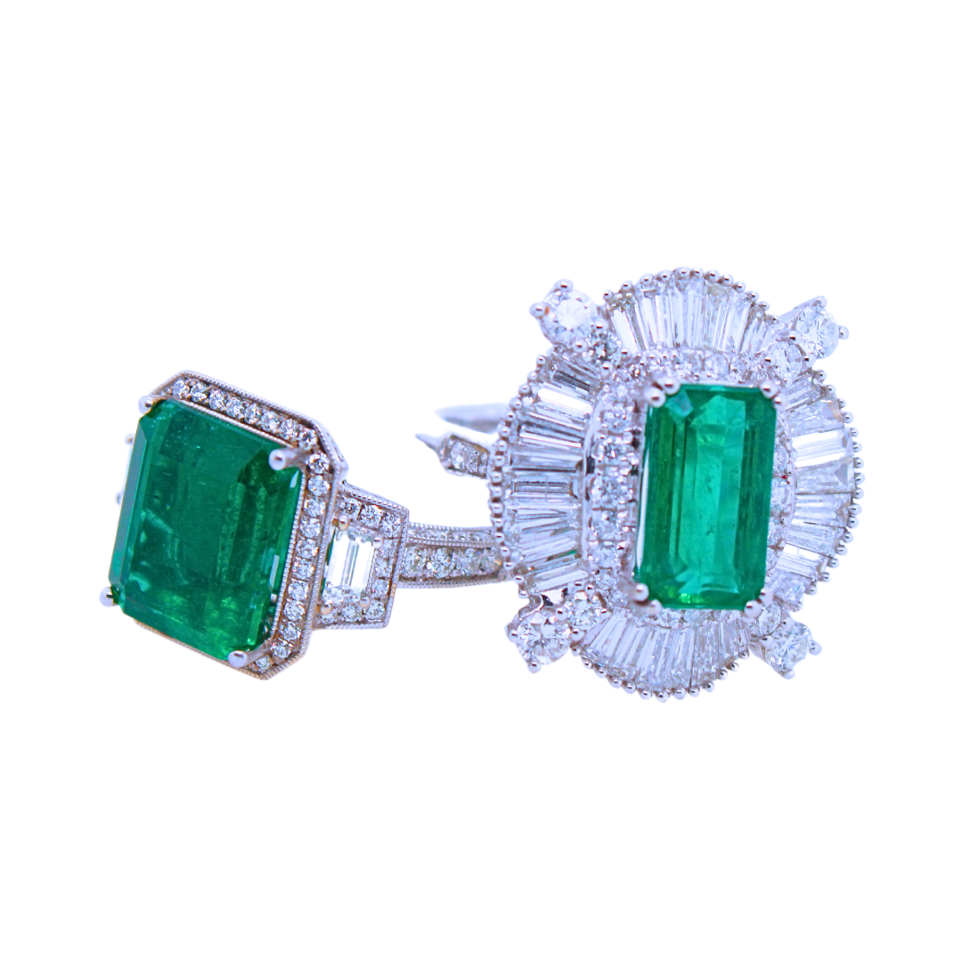 EMERALD BAGUETTE ROUND DIAMOND