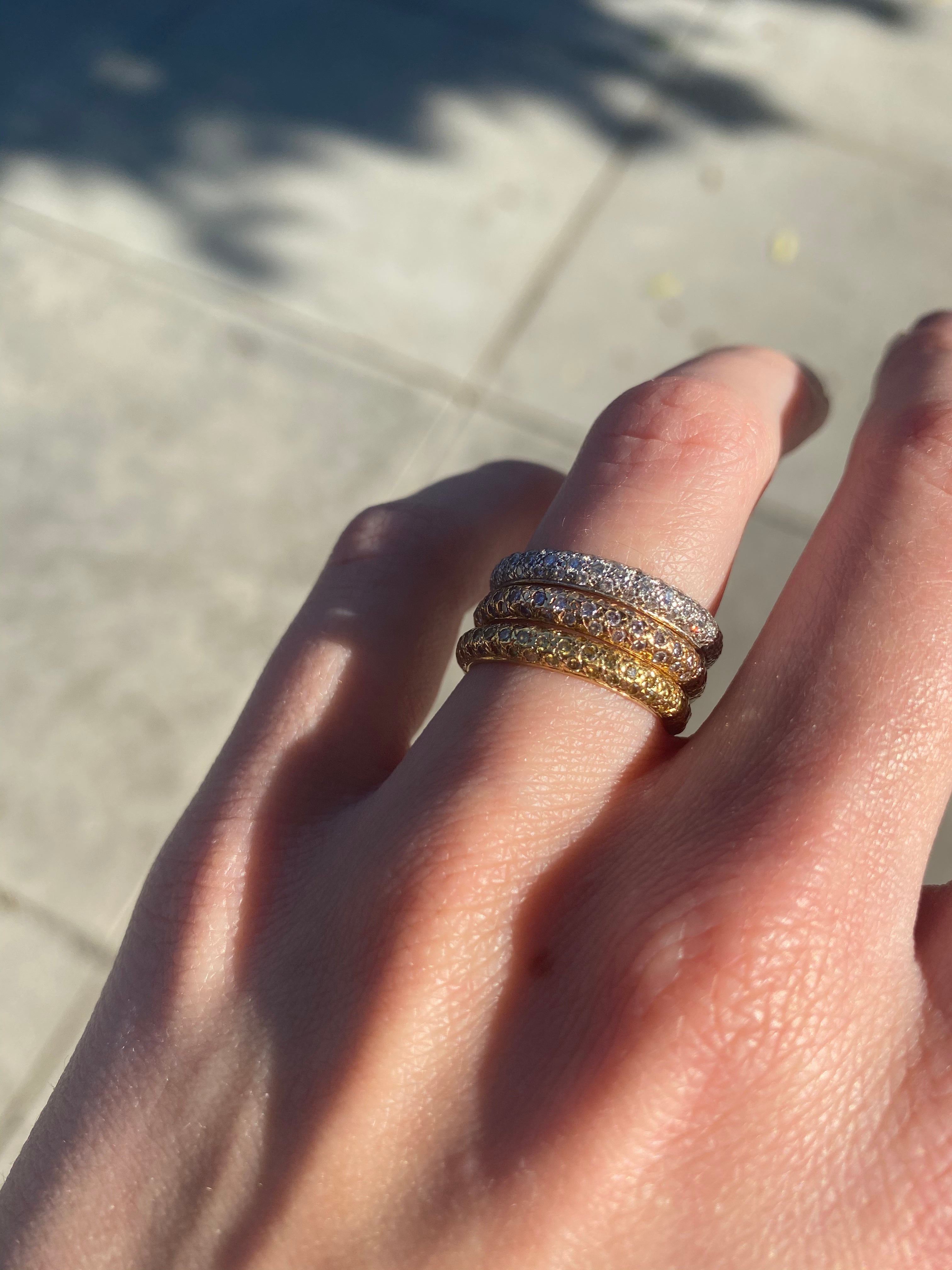 18K TRI-GOLD ETERNITY BANDS